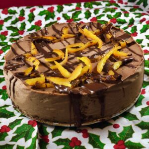 Christmas chocolate orange cheesecake