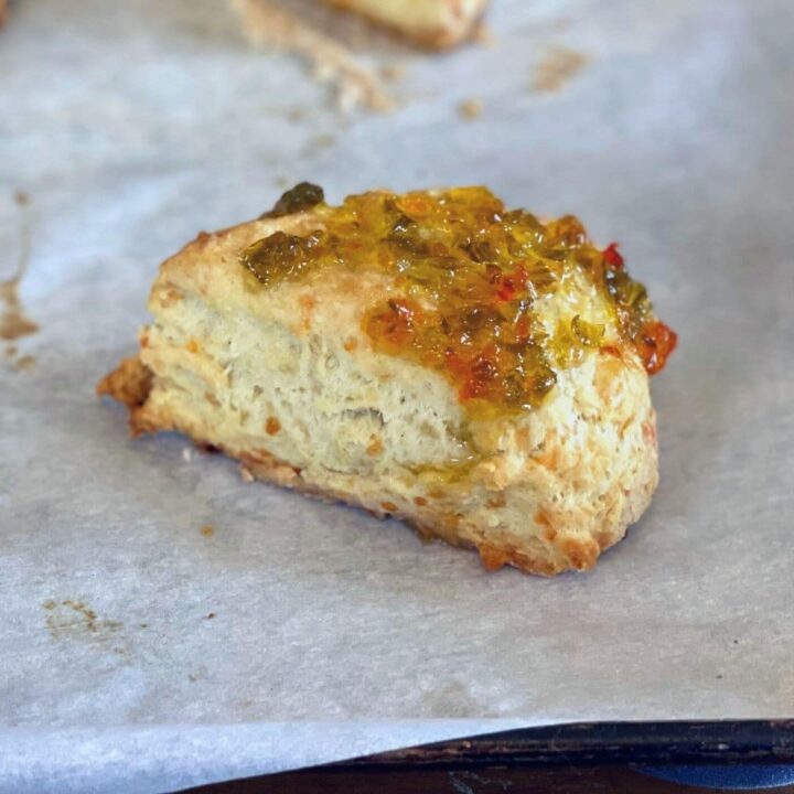 Cheddar Cheese Scones with Jalapeño Glaze