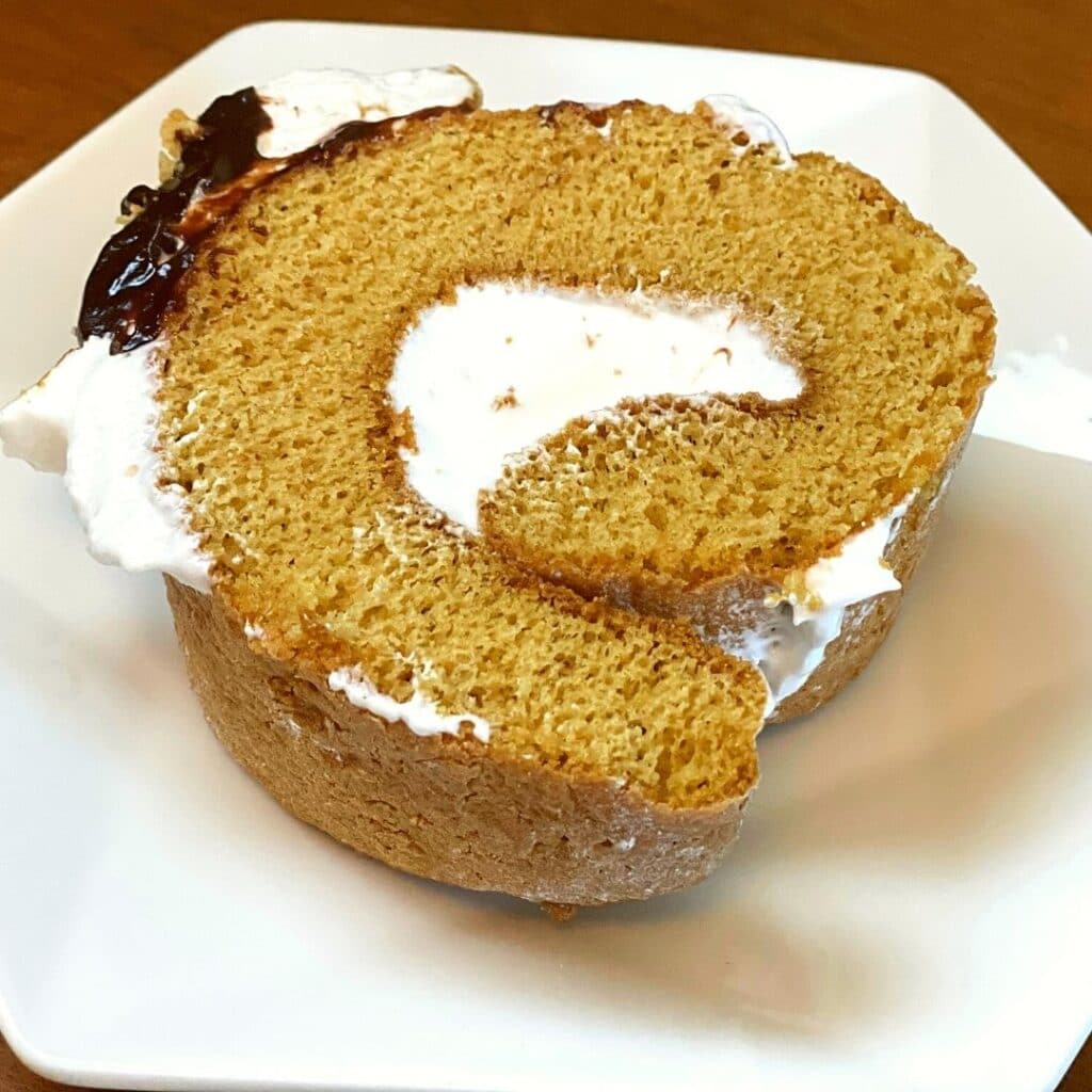 s'mores cake roll recipe - 1 slice