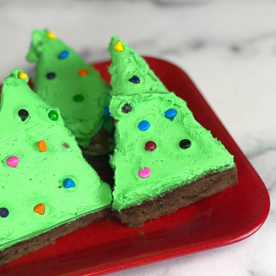 Christmas Tree Brownies with Hazelnuts