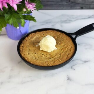 Peanut Butter Bacon Skillet Cookie