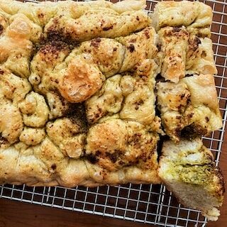 Focaccia with Basil Pesto Recipe 