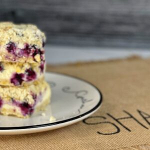 Blueberry crumble cheesecake bars